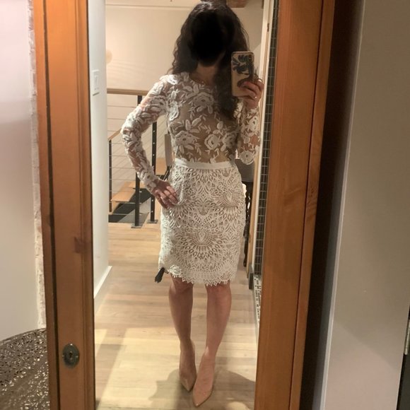 ML Monique Lhuillier Calypso Floral Lace Dress NEW - Picture 2 of 3